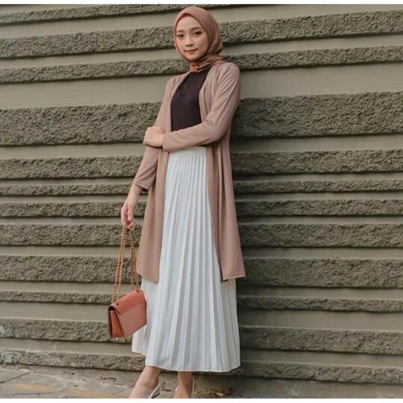 Rok Plisket Mayung Muslimah Premium Warna Putih