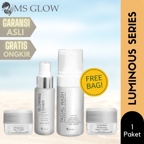 Termurah Garansi Original FREE ONGKIR  MS GLOW Paket Luminous Series Basic Skincare Mengatasi Masala