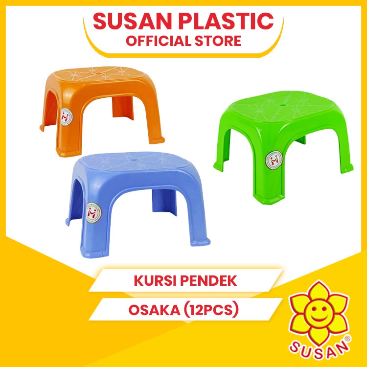 SUSAN - (12PCS) - Kursi Pendek Osaka - Kursi Anak - Kursi Plastik - Bangku Plastik