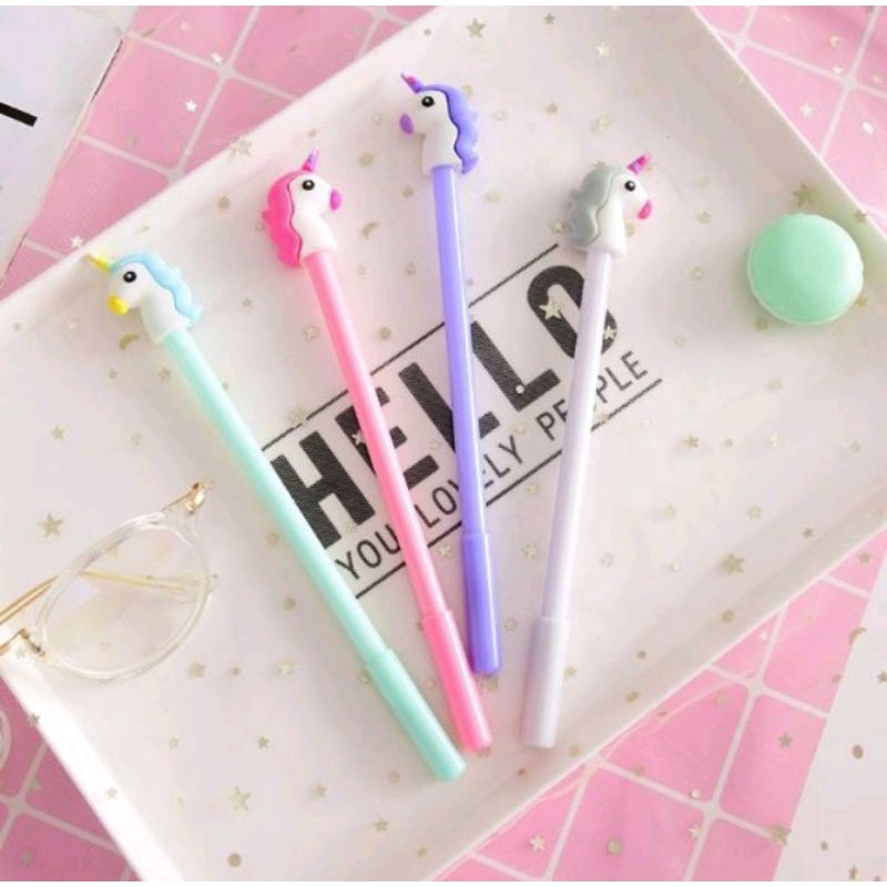 

AF Pena Karakter Kepala Unicorn Lucu Kekinian Pulpen Stationary Cair