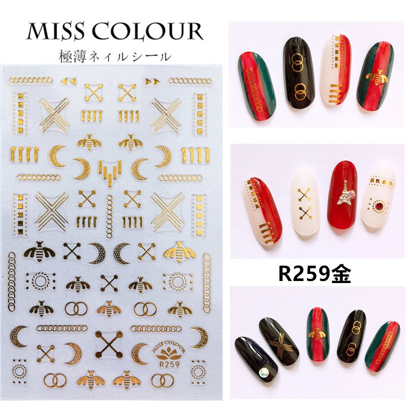 Stiker kuku GUCCI nail art nail sticker GUCCI premium Produk Good Quality