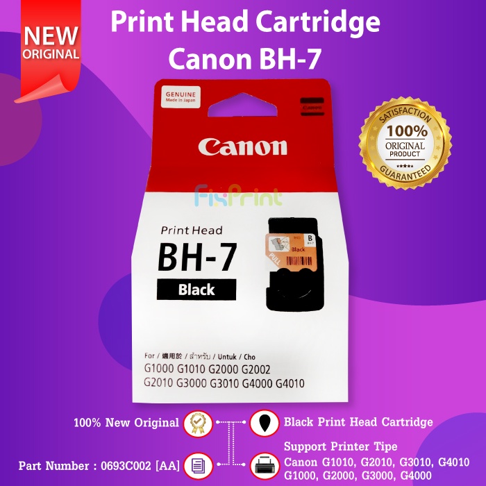 Print Head Ink Cartridge Canon BH-7 BH7 Black G1000 G2000 G3000 G4000