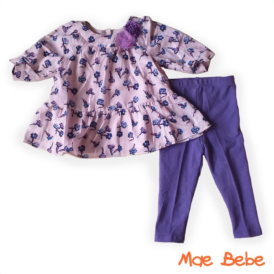 Catell Love Setelan Anak Purple Flower Setelan Bayi