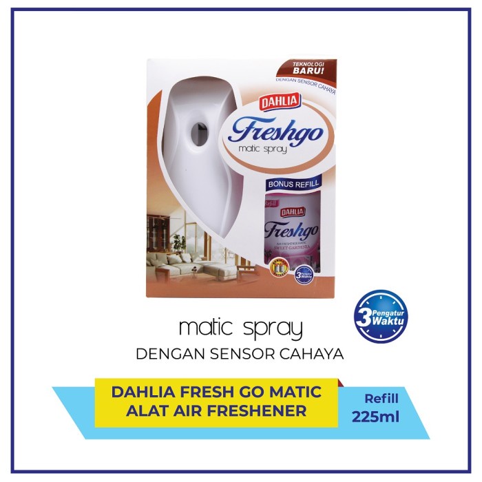 Pengharum Ruangan Otomatis Dahlia Freshgo Matic Spray + Refill