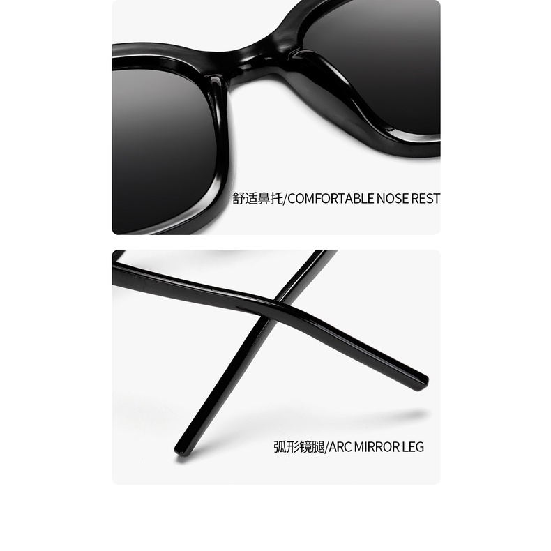 Kacamata Hitam Wanita Model Korea Retro Frame Besar All-Match Untuk Wajah Bulat