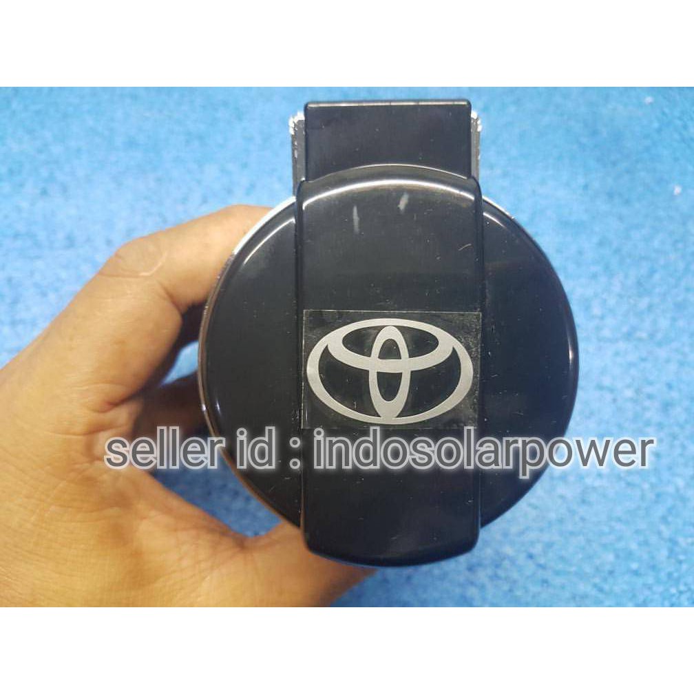 Asbak LED hitam lampu biru Logo merk TOYOTA Fortuner Avanza Innova Harrier Alphard Hilux Veloz Yaris Sienta Sigra Rush Agya Calya Etios Nav1 Hiace Camry 86 Land Cruiser Vellfire Altis Vios Voxy