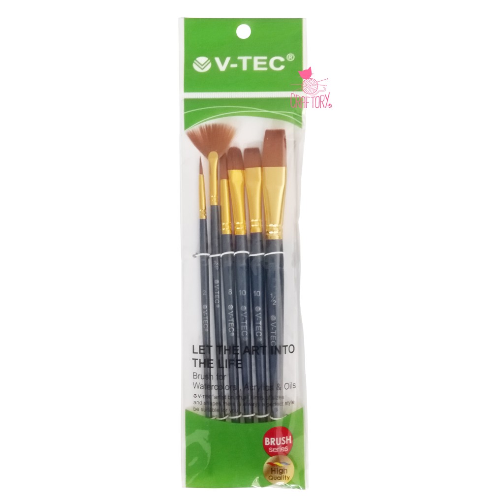 V-tec Brush Set No A0342-6 - Vtec Kuas Set isi 6