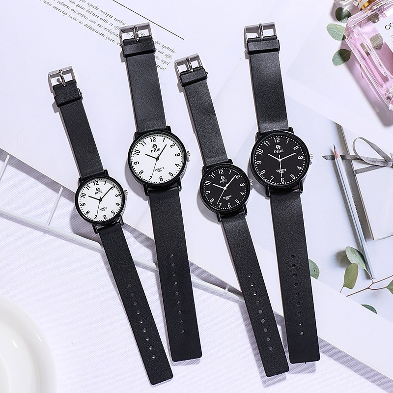 Watchyou JamTangan Wanita A0054 HITAM Resin Band Numbers New Jam tangan pasangan