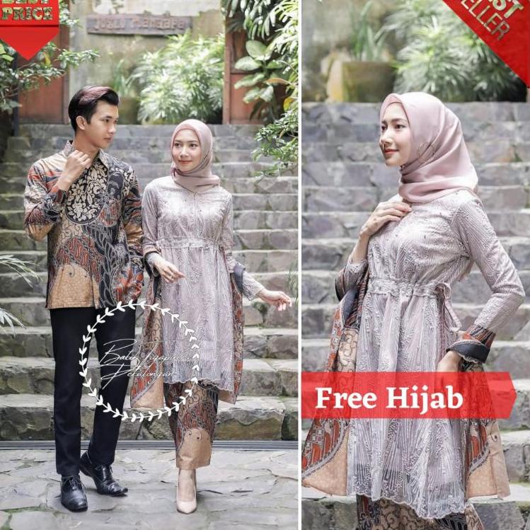 Model Baru.. Brokat Couple Modern Kebaya Simple Dress Bridesmaid Seragam Nikahan Batik Kebaya Brokat