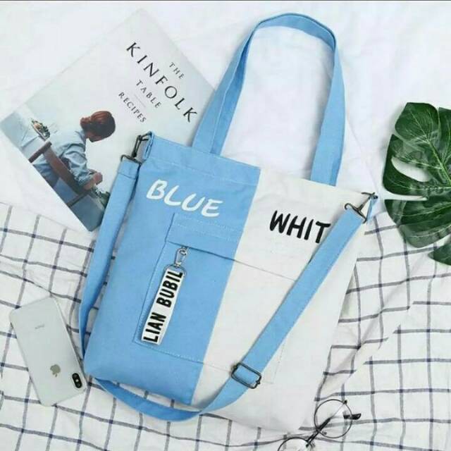Tas Totebag Wanita / Tas Fashion / Tas Serbaguna - Dua Warna Kombinasi &quot;Bubilian&quot; Modis