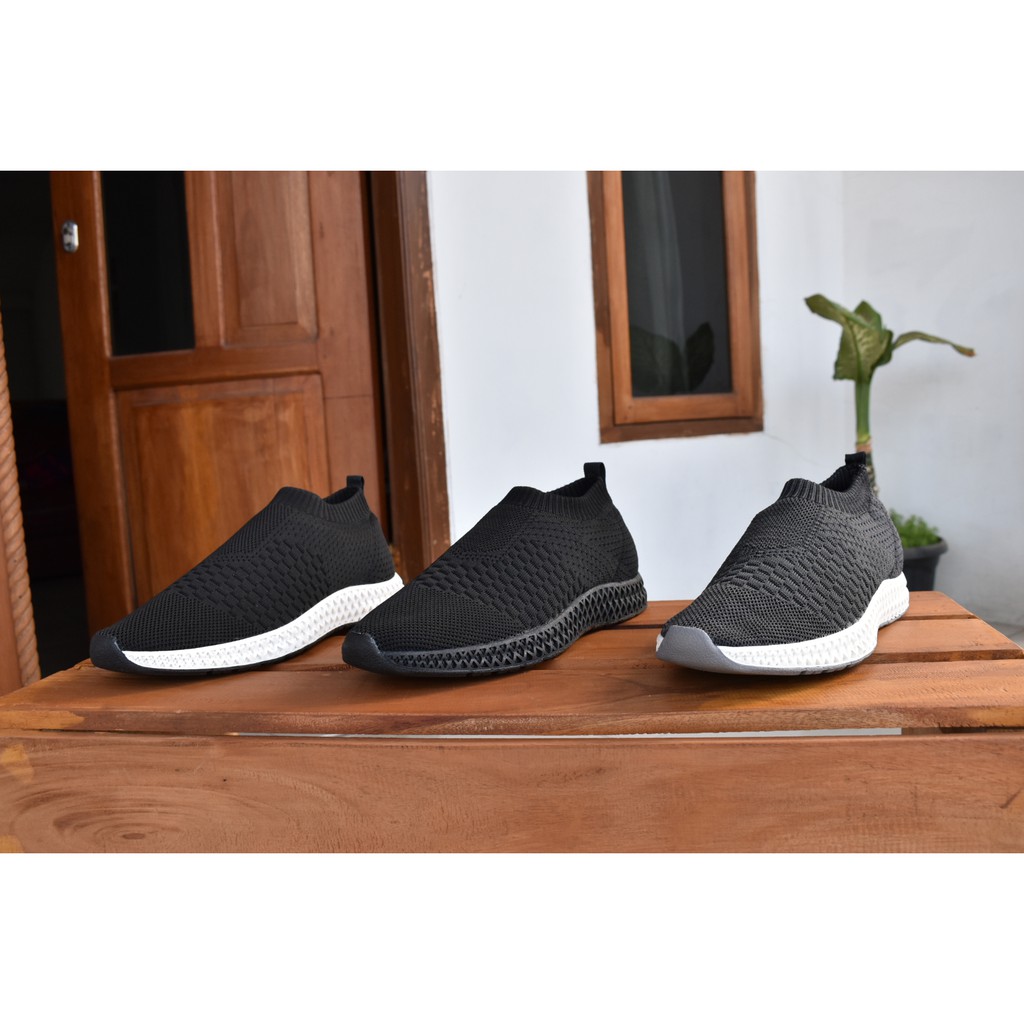 Leander Fulll Black Sepatu Sneakers PK OG Lari Knit Knitted Rajut Original Footwear | FORIND x Volve