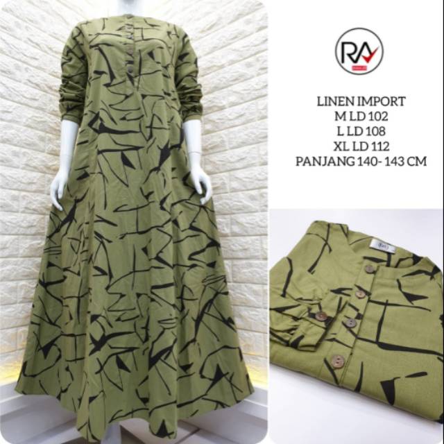 Gamis Katun Linen / Gamis Katun Import / Gamis Muslimah