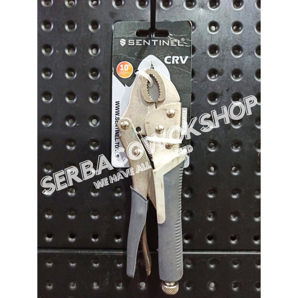 Sentinel Tang Buaya Gagang Karet Bengkok Curve - Round 10 Inch Locking Pliers Termurah Berkualitas