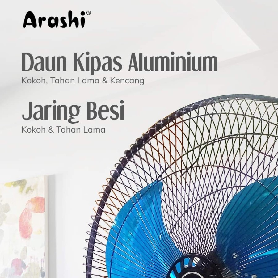 ARASHI Kipas Angin Wall Fan 18&quot; Besi RAIZE - Garansi Resmi 1 Tahun