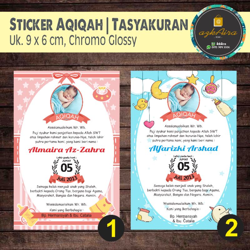 

Sticker Stiker Label Syukuran Kelahiran | Tasyakuran | Aqiqah