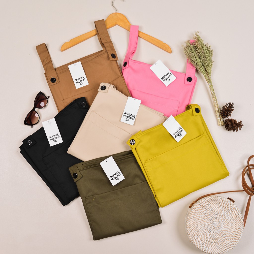 overall moscrepe wanita dress terbaru/overall dress muslim anya/overall wanita korean style