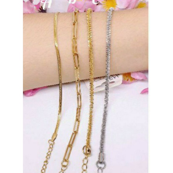 Gelang kaki titanium asli anti karat&amp;alergi size 25-27cm GK-5