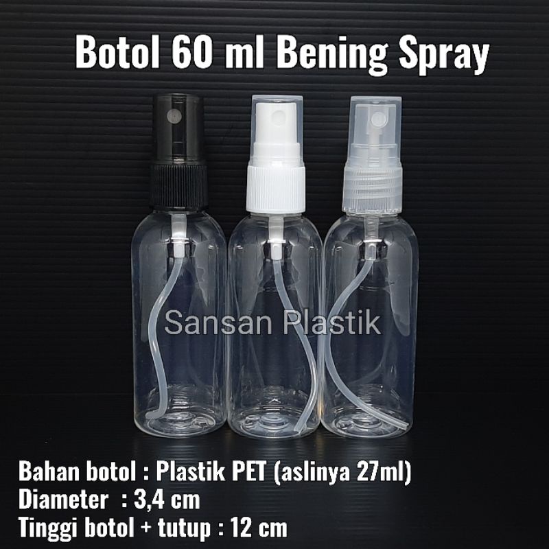 Botol Spray 60ml / Botol plastik 60 ml spray / botol 60 ml spray / Botol BENING