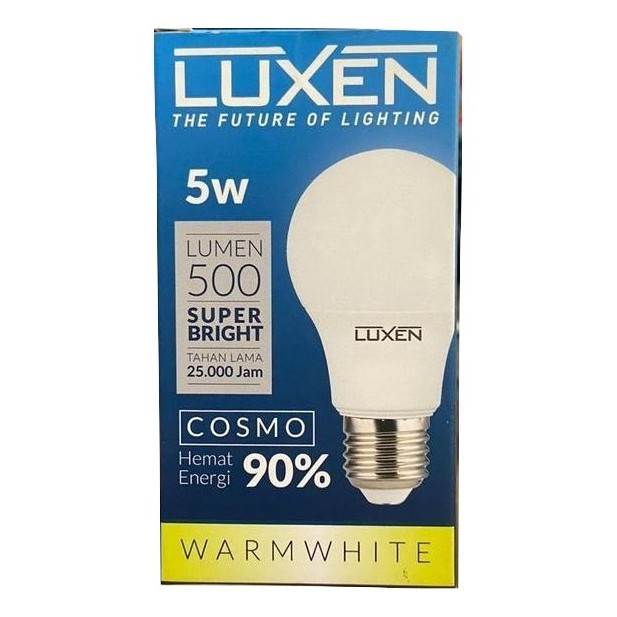 Luxen Lampu Led Bulb 5w 5 Watt 5 W 5Watt 5W Lampu Garansi 1 Tahun