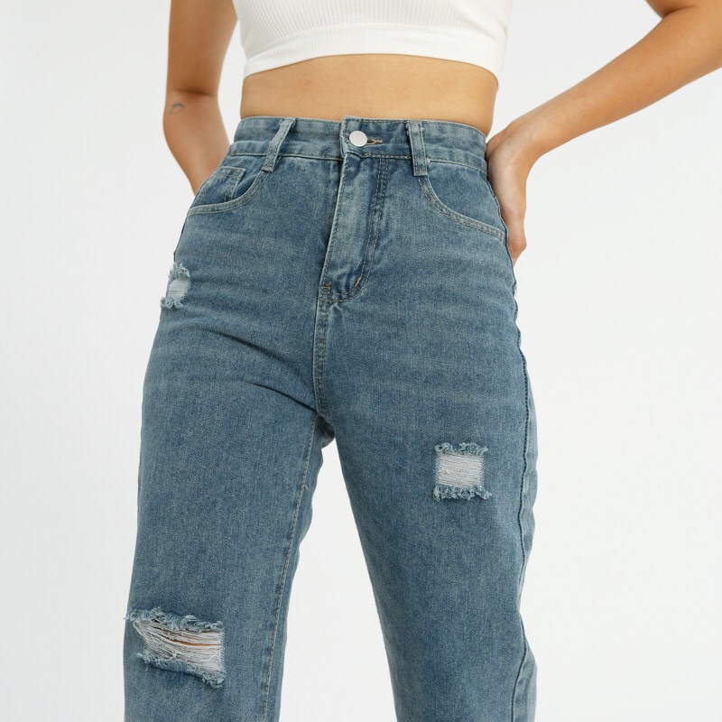 VIERLIN - Jeans 855 - BAGGY RIPPED HIGHWAIST