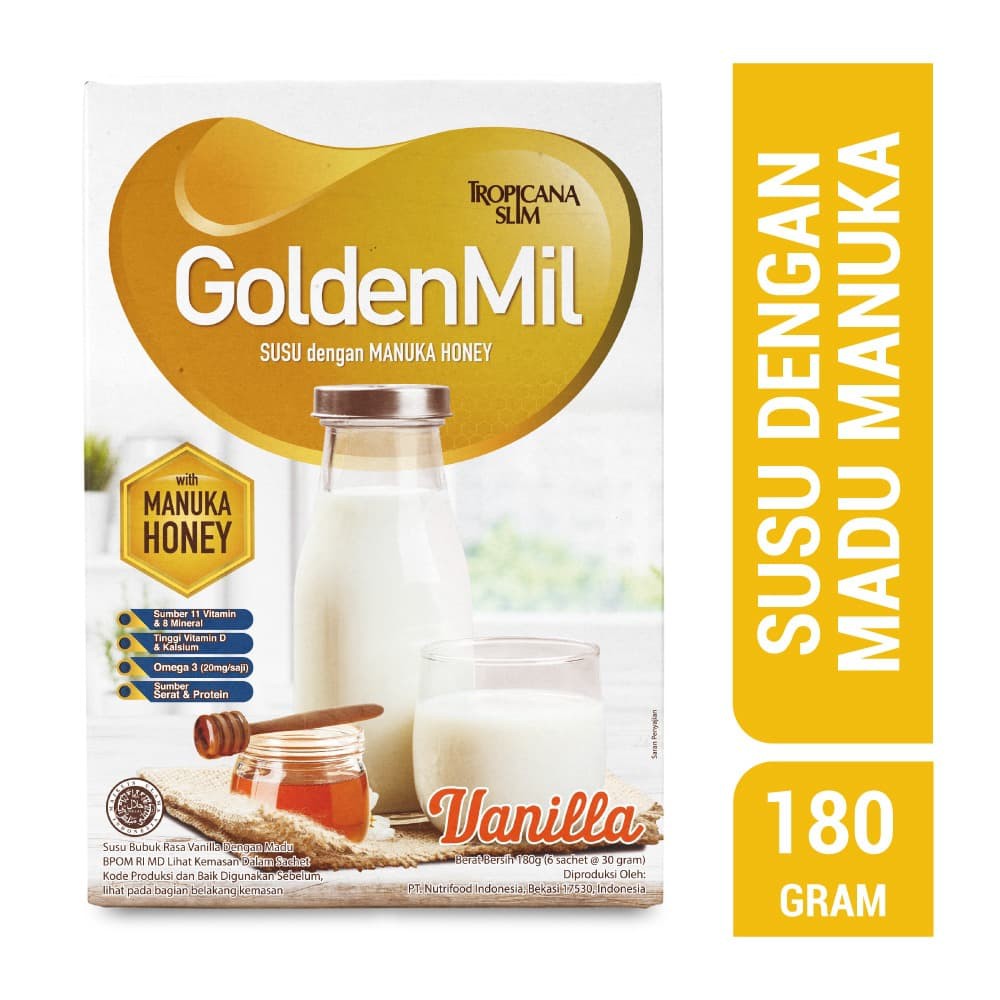 

PROMO TWIN PACK: TROPICANA SLIM GOLDENMIL VANILLA (6 SCH) - MANUKA HONEY TERMURAH