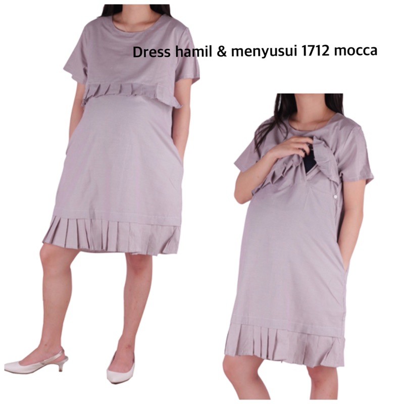 Baju hamil dress hamil katun menyusui 1712 tuliskan warna yg dipilih