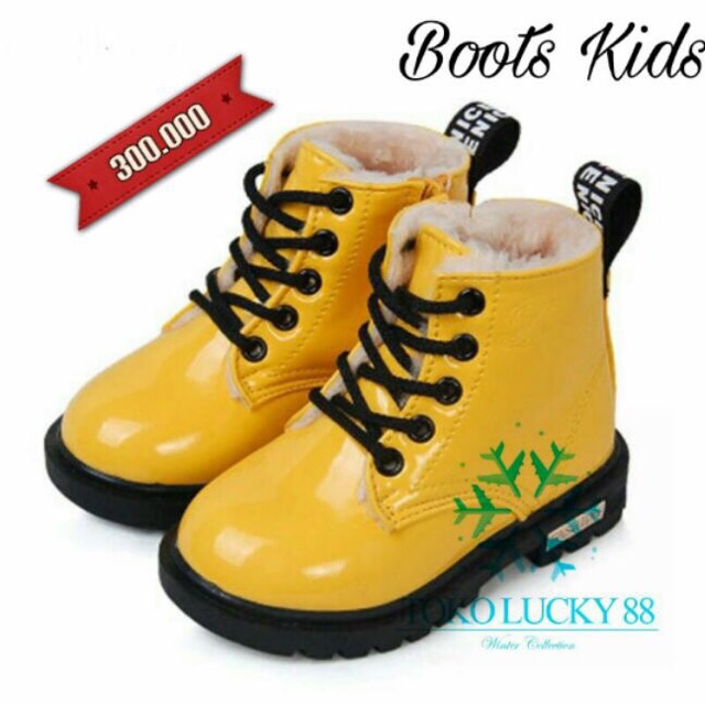 IMPORT Boots Kids Winter waterproof Musim Dingin Anak Lapis Bulu anti air salju