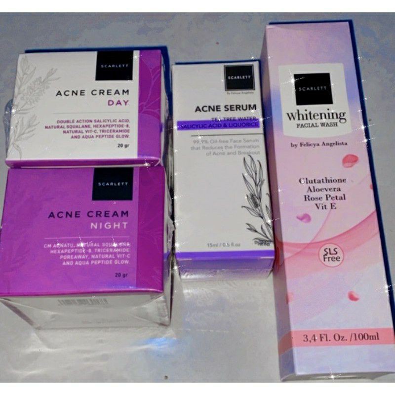 Paket scarlett whitening acne 4in1