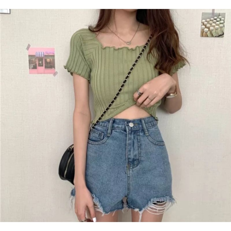 Sabrina Rajut Korea Crop Top