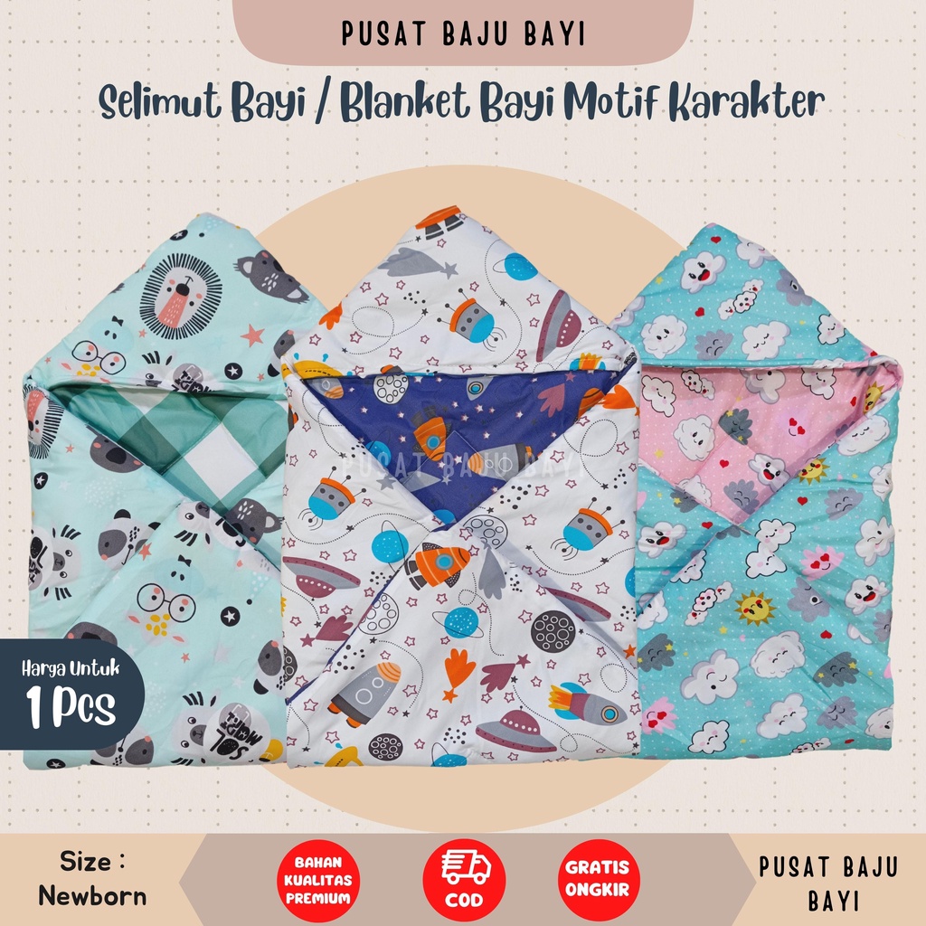 Selimut Bayi Bedcover Bayi Baru lahir Topi Tebal dan Halus Selimut Topi Bayi / Sleeping Bag Bayi / Hoodie Baby Blanket