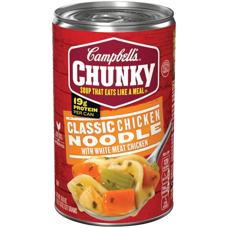 

Campbell's Chunky Soup Classic Chicken Noodle Instant Food Sup Mie Ayam Kaleng Enak Makanan USA Yum