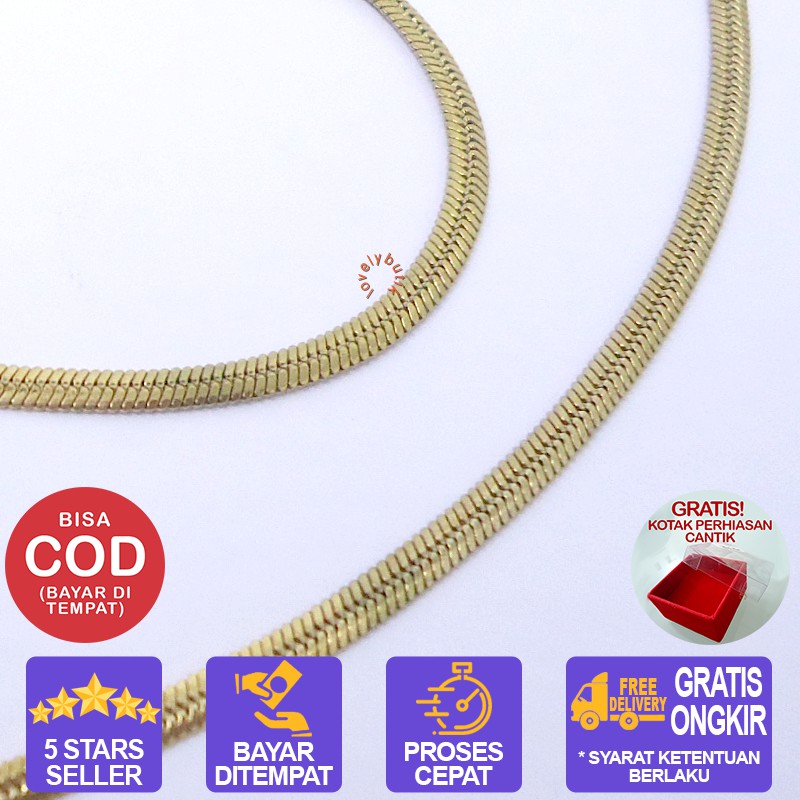 Lovelybutik Honey Kalung Huruf Titanium Anti Karat Inisial I Uk 45 cm BONUS KOTAK PERHIASAN