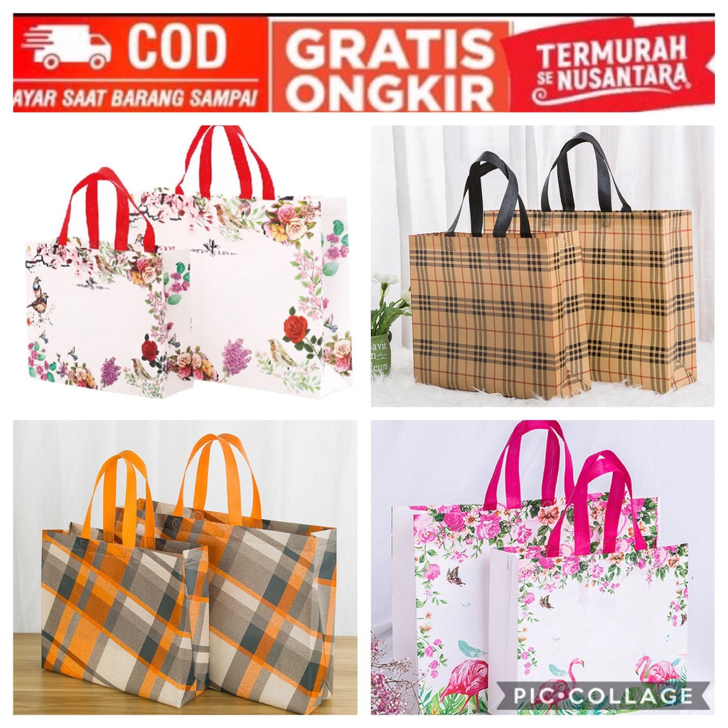 

TAS Paper Bag Kain Motif Premium Goodie Bag Kantong Hampers Besar XXL