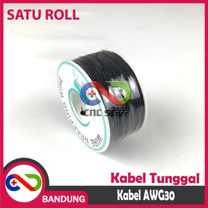 KABEL JUMPER TUNGGAL AWG30 BLACK FOR BREADBOARD PER SATU ROLL