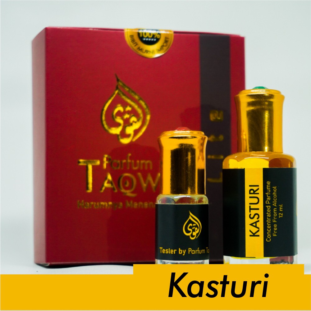 [Beli 1 Gratis 1] Parfum Taqwa Kasturi  Non Alkohol 12 ml Minyak Wangi Tahan Lama