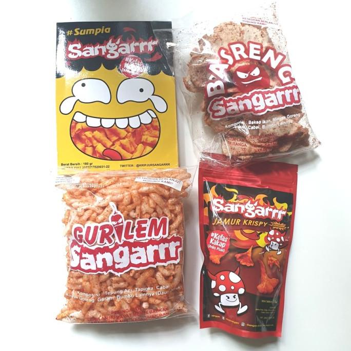 

Paket Keripik Sangarrr Pedas Gila Khas Bandung (Gurilem, Basreng, Sump