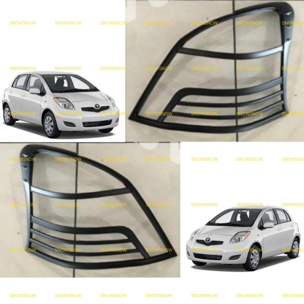 Garnish Lampu Belakang Yaris 2005 2008 2010 2013 Hitam Chrome Bulat Garis