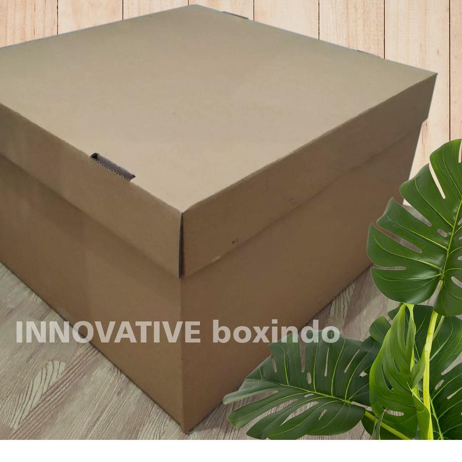 

COD Box 40x40x25 cm (Top/Bot Asia) Kardus/Karton/Paking/Polos/Hampers/Boneka/Buah/Puding/Tart