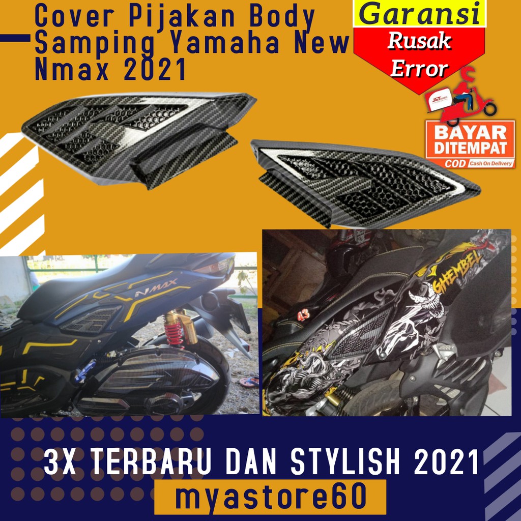 Cover Tutup Pijakan Body Bodi Samping Yamaha New Nmax N max 2021 Aksesoris Variasi Terbaru Kekinian