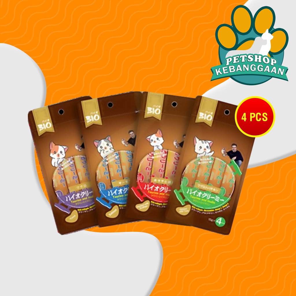 Cemilan Kucing Bio Creamy Treats 60gr Cat Snack