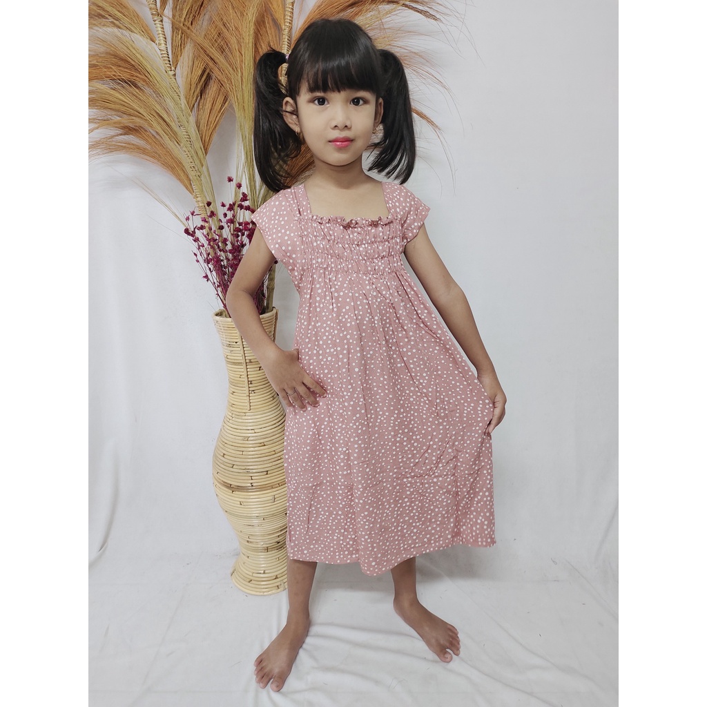 Kiandra - Dress Kotak Kerut Anak