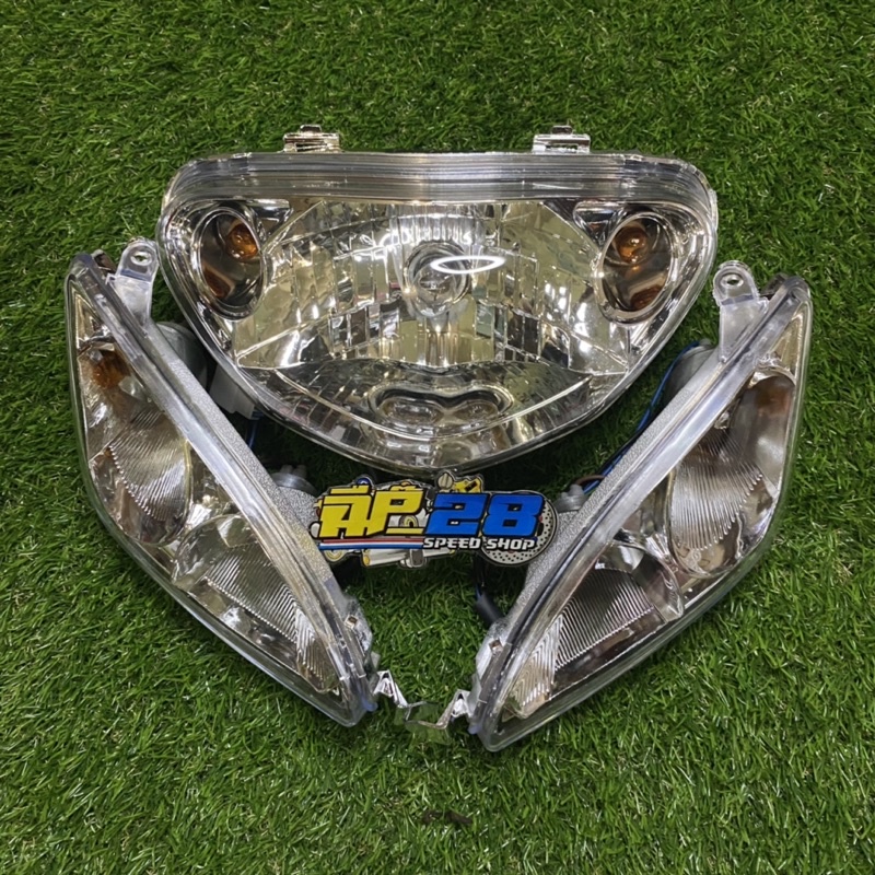 REFLEKTOR LAMPU DEPAN DAN SEIN MIO SPORTY 1 SET KOMPLIT MODEL 2 MATA MODIFIKASI THAILAND / TERMURAH LAMPU DEPAN DAN SEN MIO SPORTY KOMPLIT MODEL THAILAND