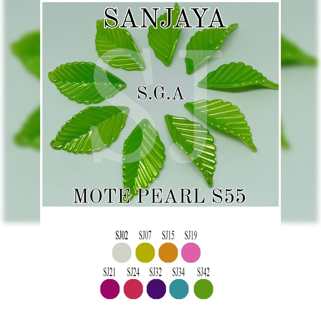 MOTE PEARL / MANIK DAUN AKRILIK / MANIK PEARL DAUN / MOTE PEARL DAUN S55