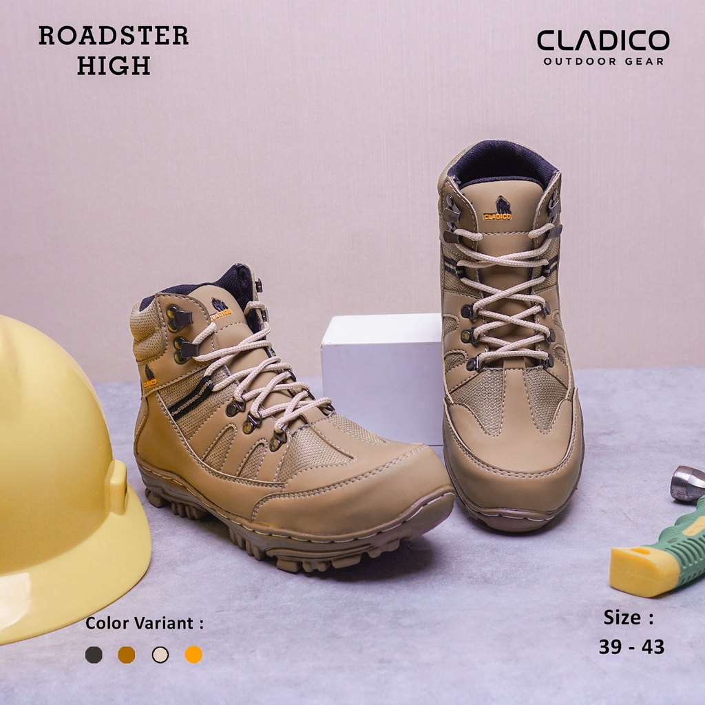 Sepatu Safety Boots Shoes Ujung Besi Cladico Roadster High Premium Original