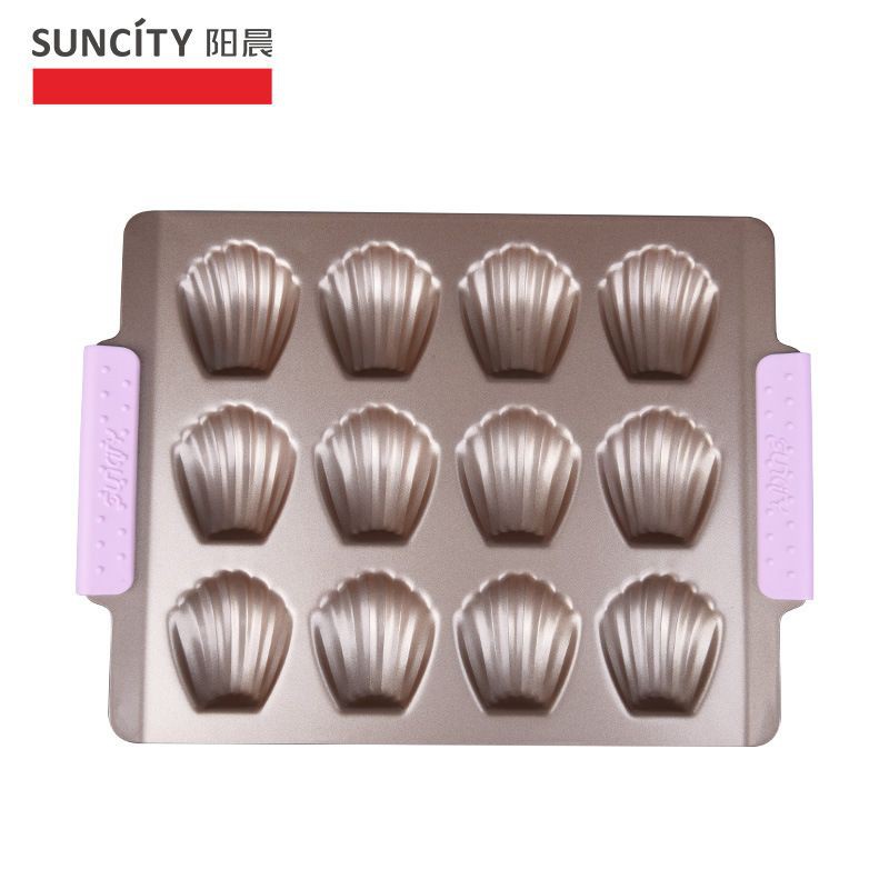 Suncity 12cups madeleine cake pan with silicone handle / loyang kerang