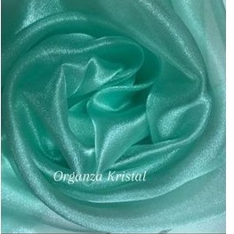 Bahan organza Kristal/Organza kristal/Hijau mint