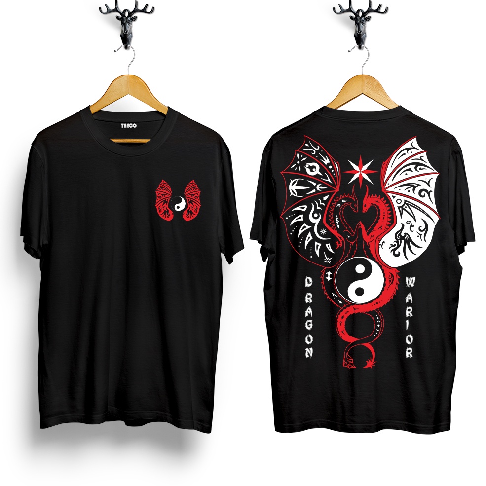 Jual Baju Kaos Distro Dragon Warior Kaos Naga Merah Putih Kaos