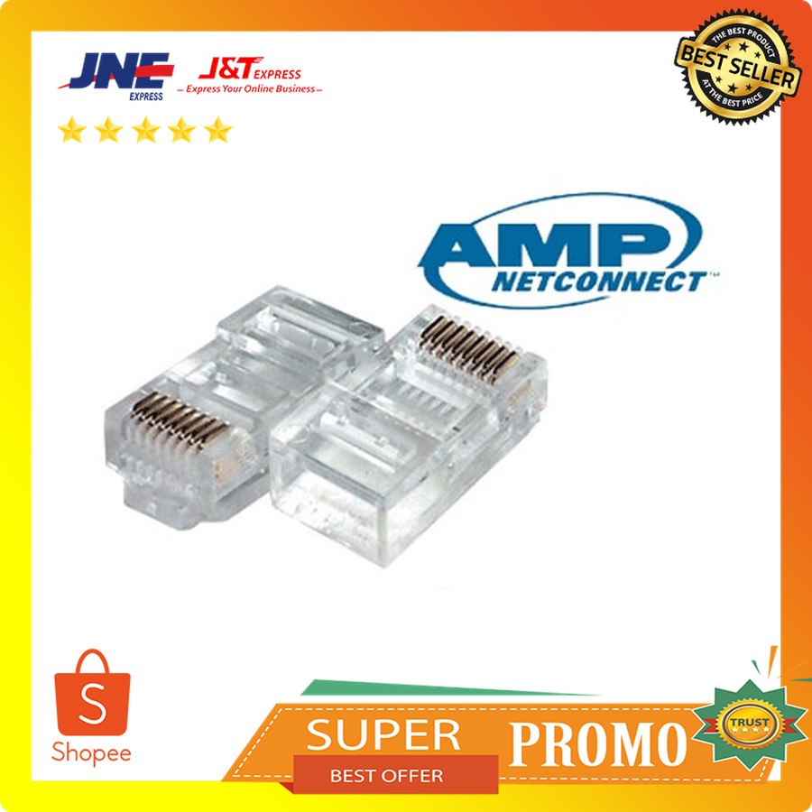 AMP Netconnect Modular Plug RJ45 Standard Body Solid 5-554720-5 LAN Connector Network - 1 Pcs -