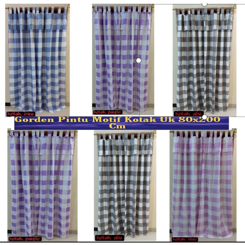 Gorden Pintu Motif Kotak Uk 80x200 Cm