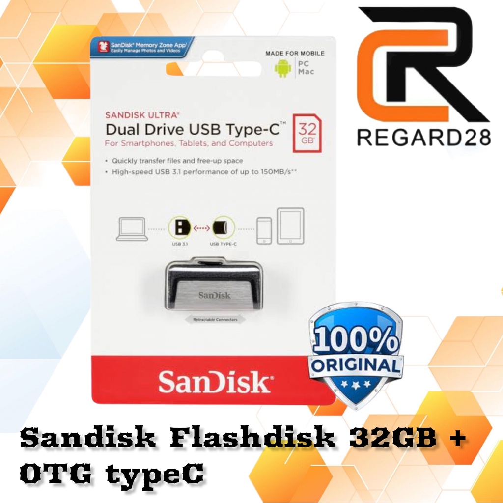Flashdisk OTG Type C TypeC Sandisk 32GB